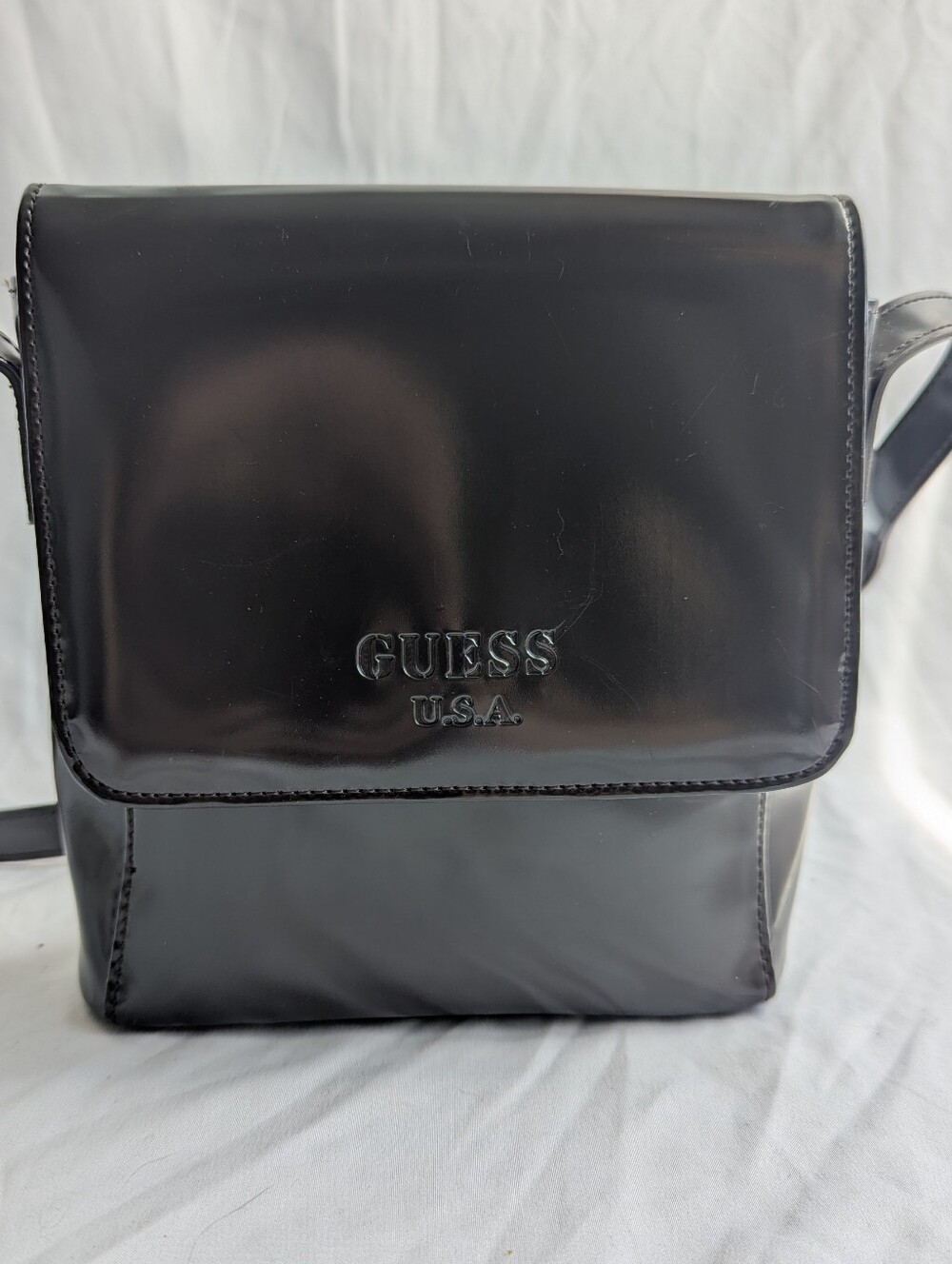 Guess U.S.A. Brown Patent Crossbody Bag